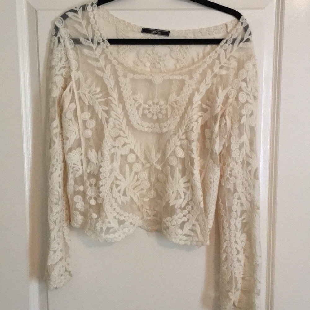 Mesh crochet shirt